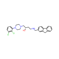 O[C@@H](CCNCc1ccc2c(c1)Cc1ccccc1-2)CN1CCN(c2cccc(Cl)c2Cl)CC1 ZINC000071318702