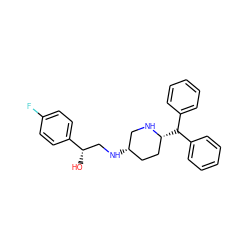 O[C@@H](CN[C@H]1CC[C@@H](C(c2ccccc2)c2ccccc2)NC1)c1ccc(F)cc1 ZINC000029056660