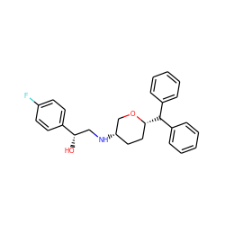 O[C@@H](CN[C@H]1CC[C@@H](C(c2ccccc2)c2ccccc2)OC1)c1ccc(F)cc1 ZINC000071317523