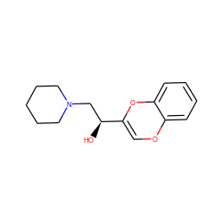 O[C@@H](CN1CCCCC1)C1=COc2ccccc2O1 ZINC000028087675