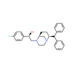 O[C@@H](CN1CCN2C[C@@H]1CC[C@H]2C(c1ccccc1)c1ccccc1)c1ccc(F)cc1 ZINC000029056429