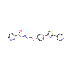 O[C@@H](CNCCOc1ccc(-c2csc(-c3ccncc3)n2)cc1)c1cccnc1 ZINC000028959034