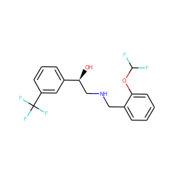 O[C@@H](CNCc1ccccc1OC(F)F)c1cccc(C(F)(F)F)c1 ZINC000014966726