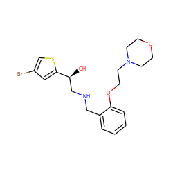 O[C@@H](CNCc1ccccc1OCCN1CCOCC1)c1cc(Br)cs1 ZINC000014966869