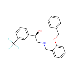 O[C@@H](CNCc1ccccc1OCc1ccccc1)c1cccc(C(F)(F)F)c1 ZINC000014966750