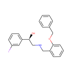 O[C@@H](CNCc1ccccc1OCc1ccccc1)c1cccc(I)c1 ZINC000014966790