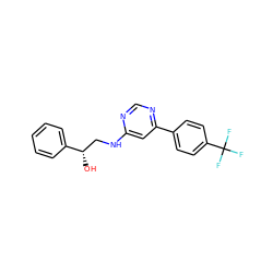 O[C@@H](CNc1cc(-c2ccc(C(F)(F)F)cc2)ncn1)c1ccccc1 ZINC000103261286