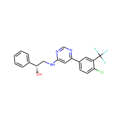 O[C@@H](CNc1cc(-c2ccc(Cl)c(C(F)(F)F)c2)ncn1)c1ccccc1 ZINC000103261215