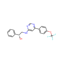 O[C@@H](CNc1cc(-c2ccc(OC(F)(F)F)cc2)ncn1)c1ccccc1 ZINC000103261265