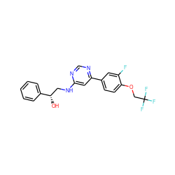 O[C@@H](CNc1cc(-c2ccc(OCC(F)(F)F)c(F)c2)ncn1)c1ccccc1 ZINC000103261208