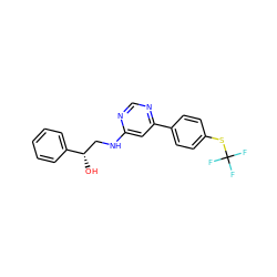 O[C@@H](CNc1cc(-c2ccc(SC(F)(F)F)cc2)ncn1)c1ccccc1 ZINC000103261309