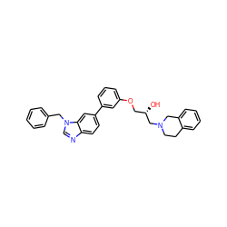 O[C@@H](COc1cccc(-c2ccc3ncn(Cc4ccccc4)c3c2)c1)CN1CCc2ccccc2C1 ZINC000220896422