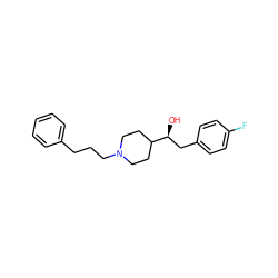 O[C@@H](Cc1ccc(F)cc1)C1CCN(CCCc2ccccc2)CC1 ZINC000013729994