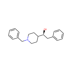 O[C@@H](Cc1ccccc1)C1CCN(Cc2ccccc2)CC1 ZINC000013729988