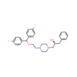 O[C@@H](Cc1ccccc1)CN1CCN(CCOC(c2ccc(F)cc2)c2ccc(F)cc2)CC1 ZINC000022925302