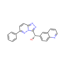 O[C@@H](c1ccc2ncccc2c1)c1nnc2ccc(-c3ccccc3)nn12 ZINC000139912311