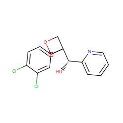 O[C@@H](c1ccccn1)C1(c2ccc(Cl)c(Cl)c2)COC1 ZINC000207206747