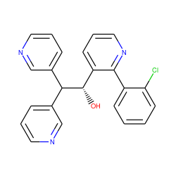 O[C@@H](c1cccnc1-c1ccccc1Cl)C(c1cccnc1)c1cccnc1 ZINC000043153051