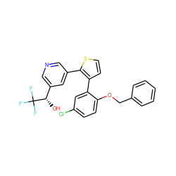 O[C@@H](c1cncc(-c2sccc2-c2cc(Cl)ccc2OCc2ccccc2)c1)C(F)(F)F ZINC000001550615