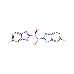 O[C@@H](c1nc2cc(F)ccc2[nH]1)[C@H](O)c1nc2ccc(F)cc2[nH]1 ZINC000015924029