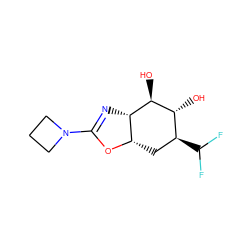 O[C@@H]1[C@@H](C(F)F)C[C@@H]2OC(N3CCC3)=N[C@@H]2[C@H]1O ZINC000148942651