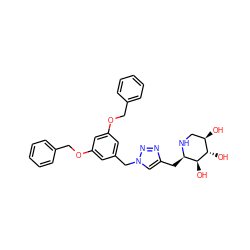 O[C@@H]1[C@@H](O)[C@@H](Cc2cn(Cc3cc(OCc4ccccc4)cc(OCc4ccccc4)c3)nn2)NC[C@H]1O ZINC000299864355