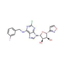 O[C@@H]1[C@@H](c2ccon2)O[C@@H](n2cnc3c(NCc4cccc(I)c4)nc(Cl)nc32)[C@@H]1O ZINC000003978874