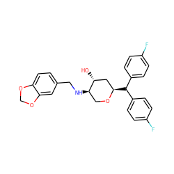 O[C@@H]1C[C@@H](C(c2ccc(F)cc2)c2ccc(F)cc2)OC[C@H]1NCc1ccc2c(c1)OCO2 ZINC000221180651