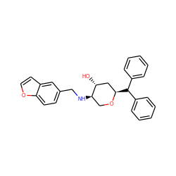 O[C@@H]1C[C@@H](C(c2ccccc2)c2ccccc2)OC[C@H]1NCc1ccc2occc2c1 ZINC000200102035