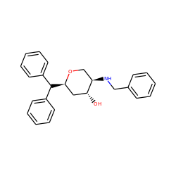 O[C@@H]1C[C@@H](C(c2ccccc2)c2ccccc2)OC[C@H]1NCc1ccccc1 ZINC000013648553