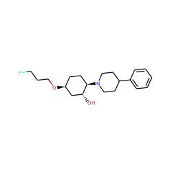 O[C@@H]1C[C@@H](OCCCF)CC[C@H]1N1CCC(c2ccccc2)CC1 ZINC000473107779