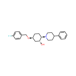 O[C@@H]1C[C@@H](OCc2ccc(F)cc2)CC[C@H]1N1CCC(c2ccccc2)CC1 ZINC000473110451