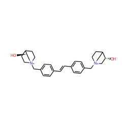 O[C@@H]1C[N+]2(Cc3ccc(/C=C/c4ccc(C[N+]56CCC(CC5)[C@H](O)C6)cc4)cc3)CCC1CC2 ZINC000071341796