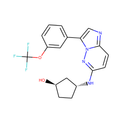 O[C@@H]1CC[C@@H](Nc2ccc3ncc(-c4cccc(OC(F)(F)F)c4)n3n2)C1 ZINC000113133683