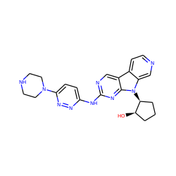 O[C@@H]1CCC[C@@H]1n1c2cnccc2c2cnc(Nc3ccc(N4CCNCC4)nn3)nc21 ZINC000169706812