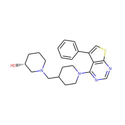 O[C@@H]1CCCN(CC2CCN(c3ncnc4scc(-c5ccccc5)c34)CC2)C1 ZINC000146401857