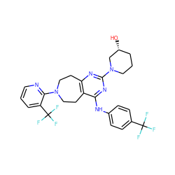 O[C@@H]1CCCN(c2nc3c(c(Nc4ccc(C(F)(F)F)cc4)n2)CCN(c2ncccc2C(F)(F)F)CC3)C1 ZINC000144900039