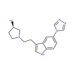 O[C@@H]1CCN(CCc2c[nH]c3ccc(-n4cnnc4)cc23)C1 ZINC000013794028