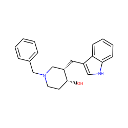 O[C@@H]1CCN(Cc2ccccc2)C[C@@H]1Cc1c[nH]c2ccccc12 ZINC000027564678