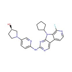 O[C@@H]1CCN(c2ccc(Nc3ncc4c5ccnc(F)c5n(C5CCCC5)c4n3)nc2)C1 ZINC000117693572