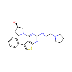 O[C@@H]1CCN(c2nc(NCCN3CCCC3)nc3scc(-c4ccccc4)c23)C1 ZINC000146395222