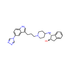 O[C@@H]1Cc2ccccc2[C@H]1NC1CCN(CCCc2c[nH]c3ccc(-n4cnnc4)cc23)CC1 ZINC000013802562