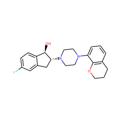 O[C@@H]1c2ccc(F)cc2C[C@H]1N1CCN(c2cccc3c2OCCC3)CC1 ZINC000013471790