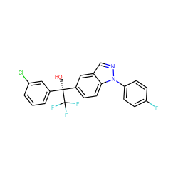 O[C@](c1cccc(Cl)c1)(c1ccc2c(cnn2-c2ccc(F)cc2)c1)C(F)(F)F ZINC000049111492