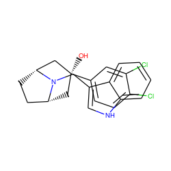 O[C@]1(c2ccc(Cl)c(Cl)c2)C[C@@H]2CC[C@H](C1)N2Cc1c[nH]c2ccccc12 ZINC000101185027