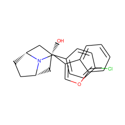 O[C@]1(c2ccc(Cl)cc2)C[C@@H]2CC[C@H](C1)N2Cc1coc2ccccc12 ZINC000101185316