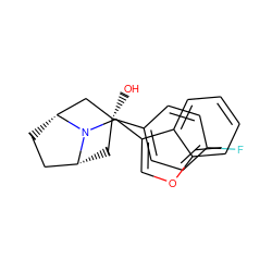 O[C@]1(c2ccc(F)cc2)C[C@@H]2CC[C@H](C1)N2Cc1coc2ccccc12 ZINC000101185390