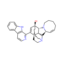 O[C@]12C=C(c3nccc4c3[nH]c3ccccc34)[C@@H]3CCN(CCCC/C=C\CC1)C[C@@]31C[C@@H]3C=CCCCCN3[C@@H]21 ZINC000004769727