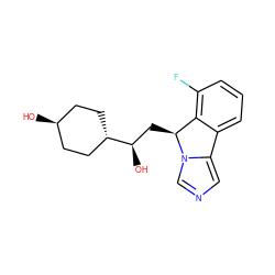 O[C@H](C[C@H]1c2c(F)cccc2-c2cncn21)[C@H]1CC[C@H](O)CC1 ZINC000253387955