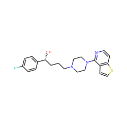 O[C@H](CCCN1CCN(c2nccc3sccc23)CC1)c1ccc(F)cc1 ZINC000034186876